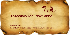 Tamaskovics Marianna névjegykártya
